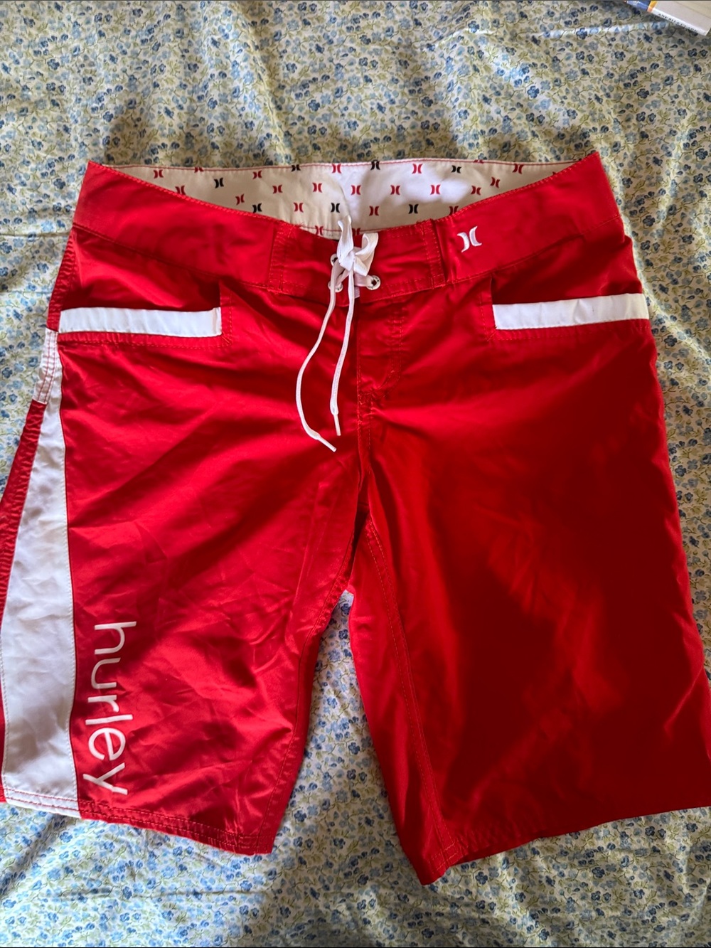 Hurley Red and White Women’s Swim Shorts